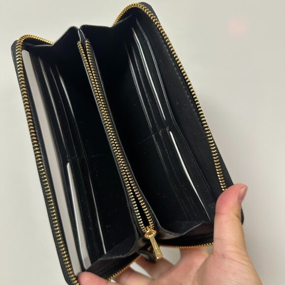 NWT!RARE! Coach F76971 Accordion Zip Wallet With Signature Canvas In Brown/Black - Picture 6 of 11